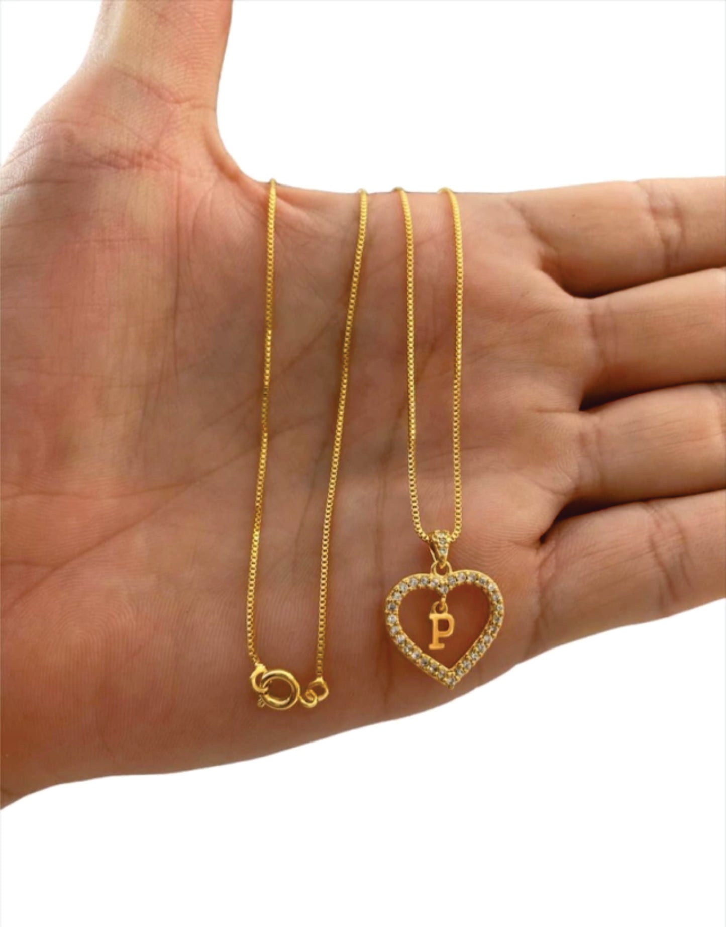 CORDÃO FEMININO PINGENTE LETRA 1MM - BANHADO A OURO 18K