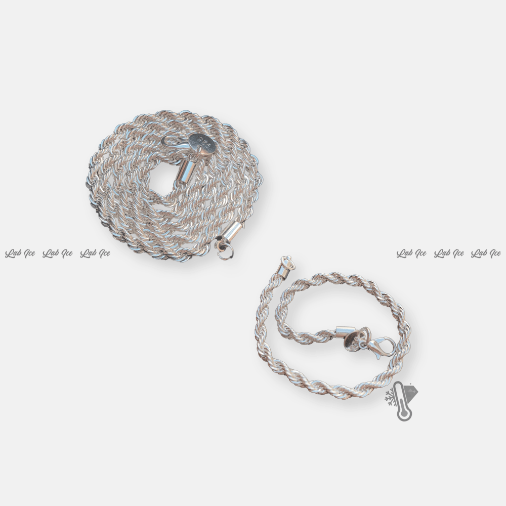 KIT ROPE EM PRATA 925 - CORRENTE & PULSEIRA - LAB ICE
