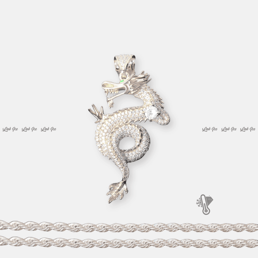 PINGENTE DRAGON + CORRENTE - LAB ICE