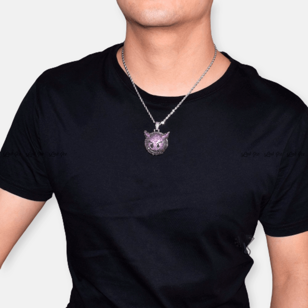PINGENTE EMOJI DEMON ROXO + CORRENTE - LAB ICE