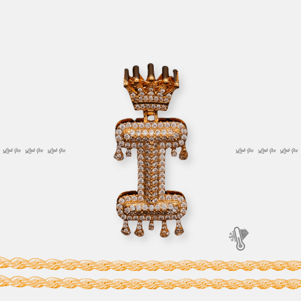 PINGENTE PERSONALIZADO LETRA + CORRENTE - LAB ICE