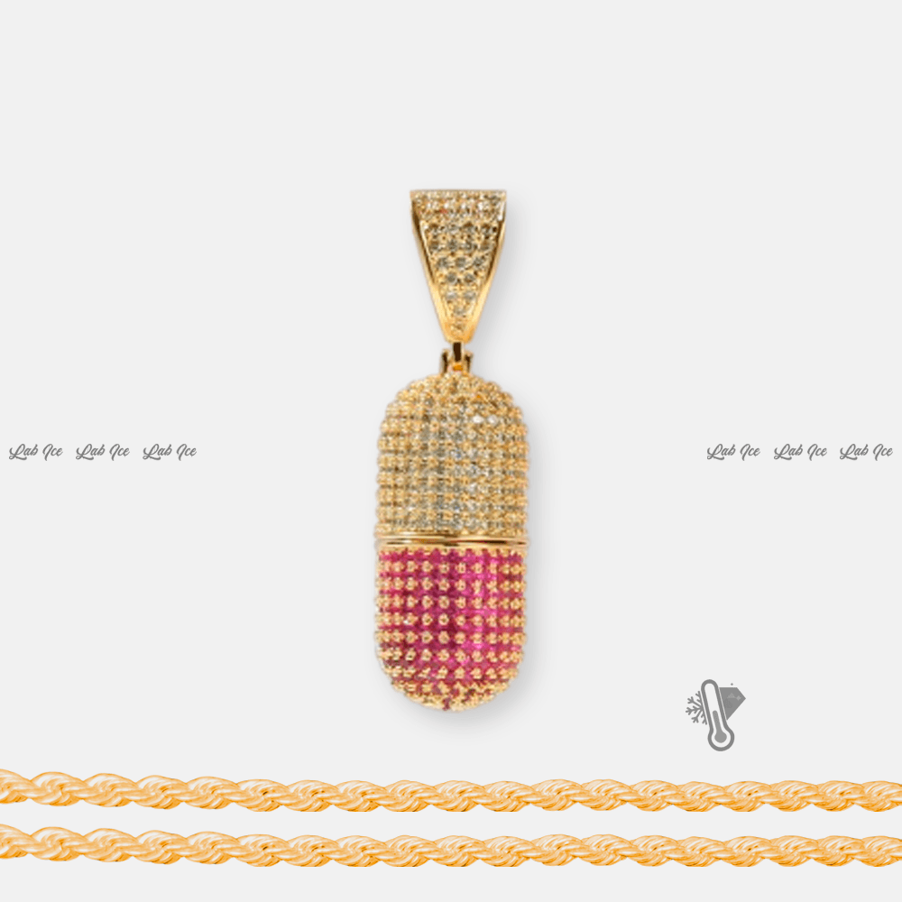 PINGENTE PÍLULA + CORRENTE - LAB ICE