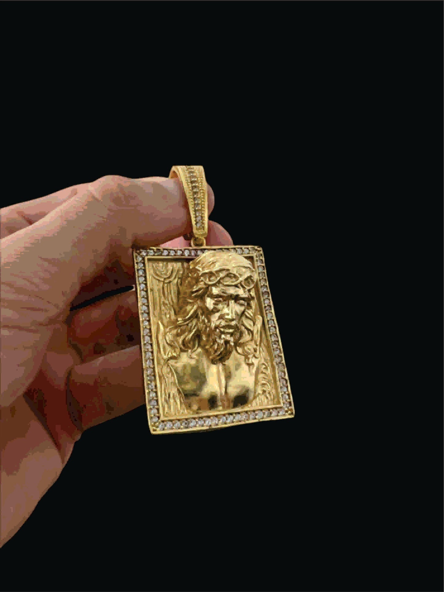 PINGENTE ROSTO DE CRISTO GG - BANHADO A OURO 18K