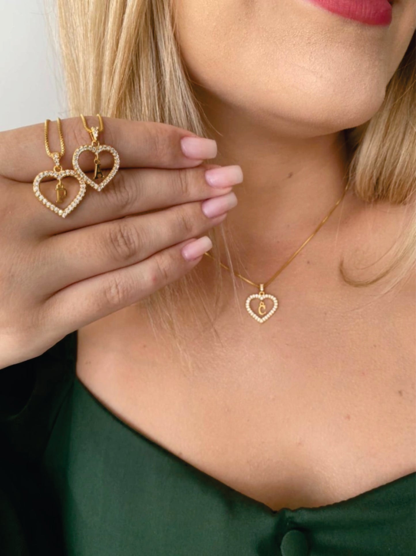 CORDÃO FEMININO PINGENTE LETRA 1MM - BANHADO A OURO 18K