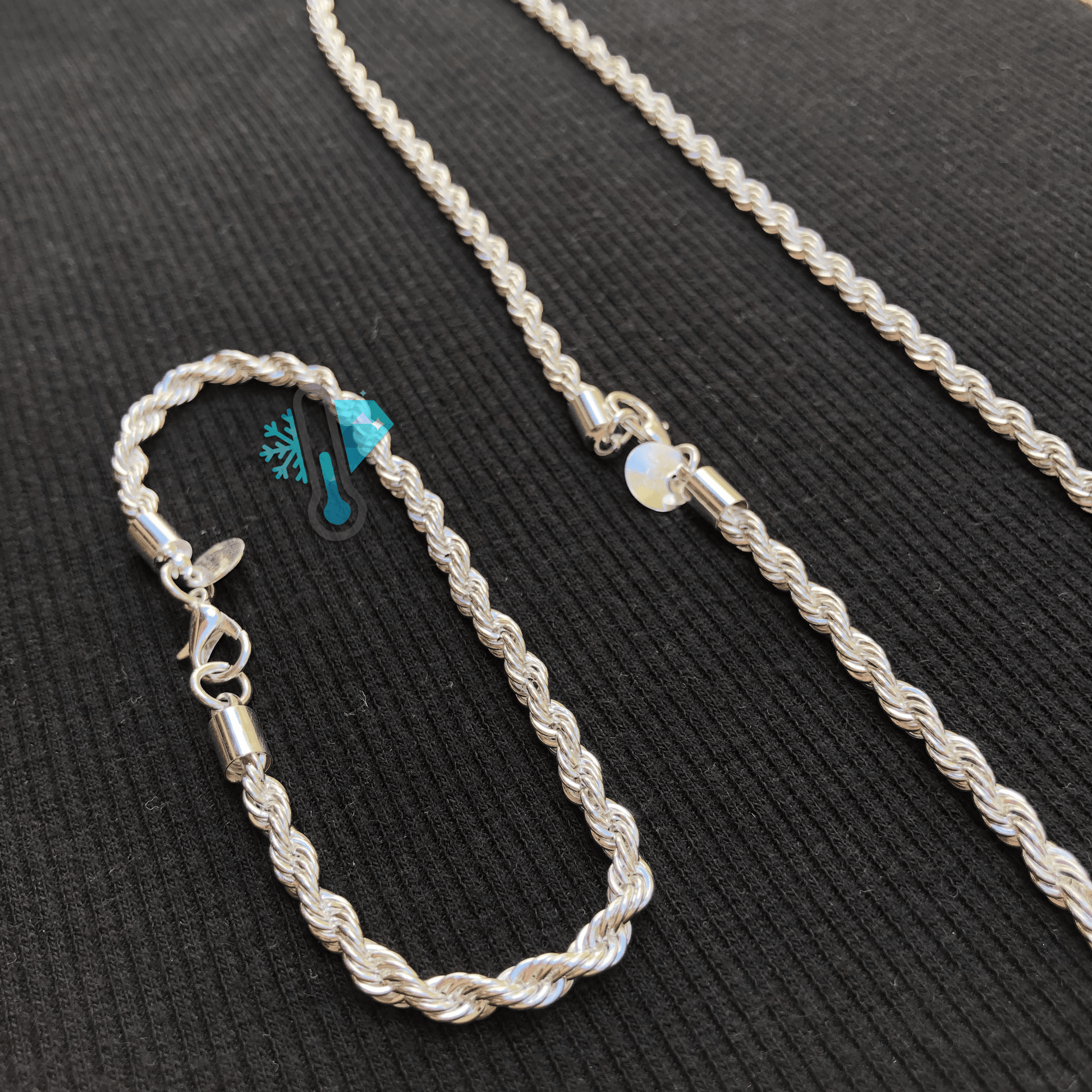 KIT ROPE EM PRATA 925 - CORRENTE & PULSEIRA - LAB ICE