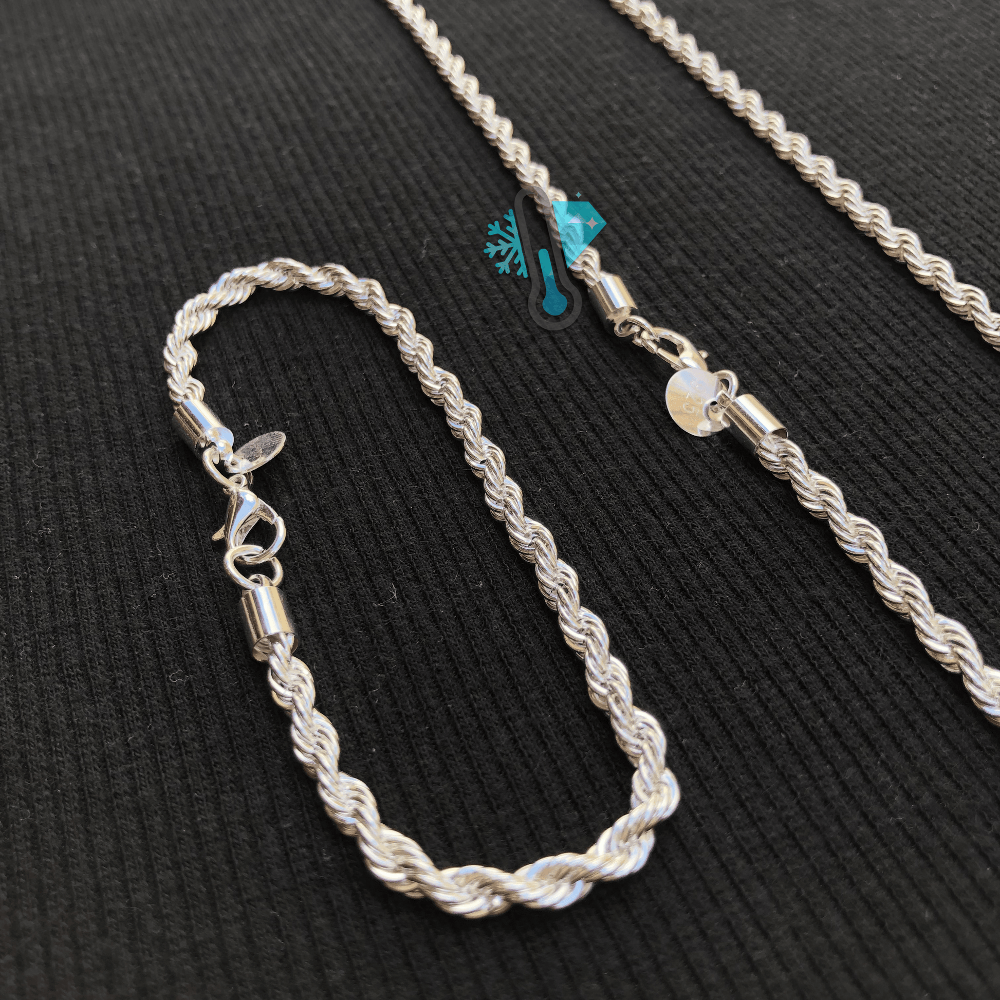 KIT ROPE EM PRATA 925 - CORRENTE & PULSEIRA - LAB ICE