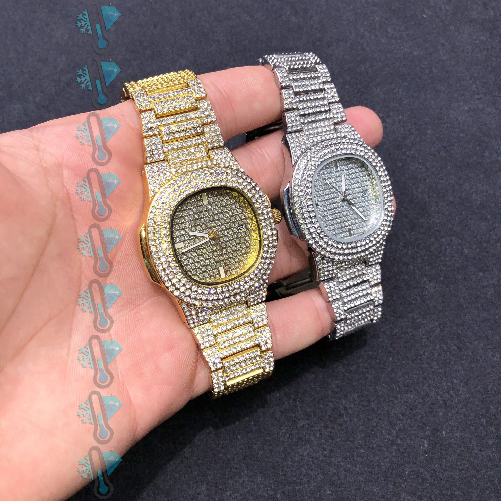 KIT PATEK + PULSEIRA ICE CUBAN MIAMI - LAB ICE