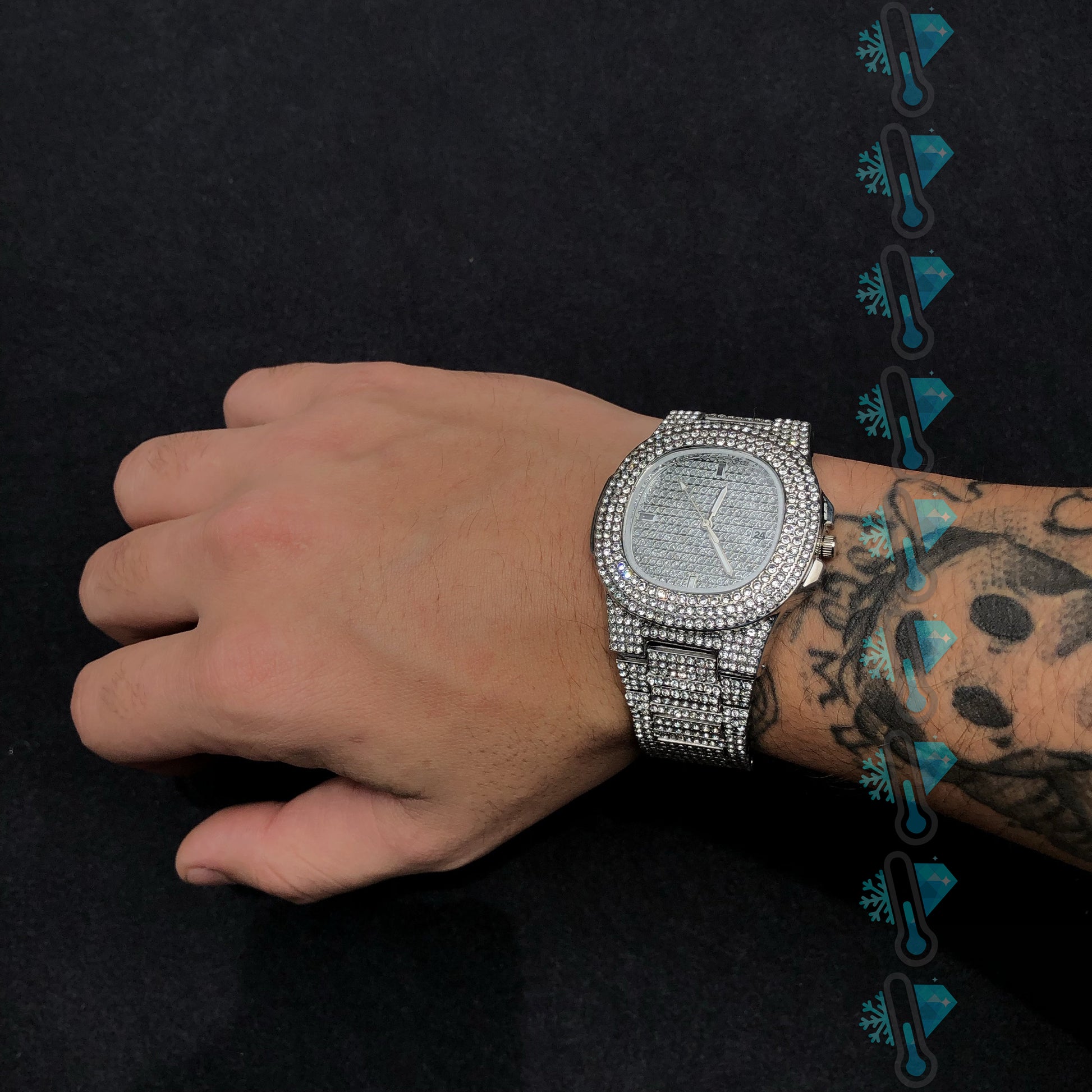 KIT PATEK + PULSEIRA ICE CUBAN MIAMI - LAB ICE