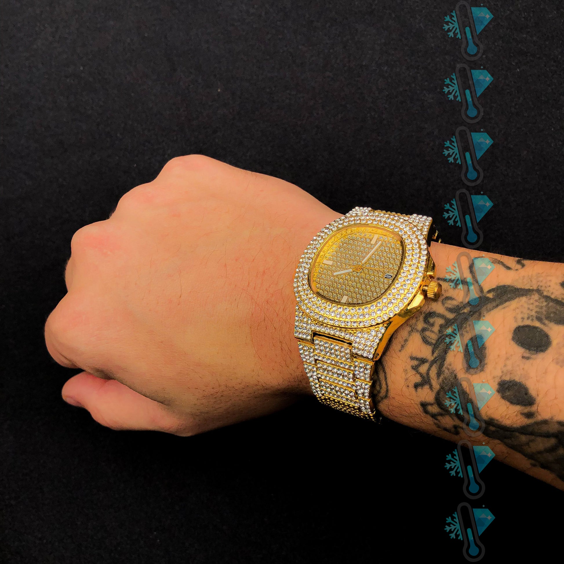 KIT PATEK + PULSEIRA ICE CUBAN MIAMI - LAB ICE
