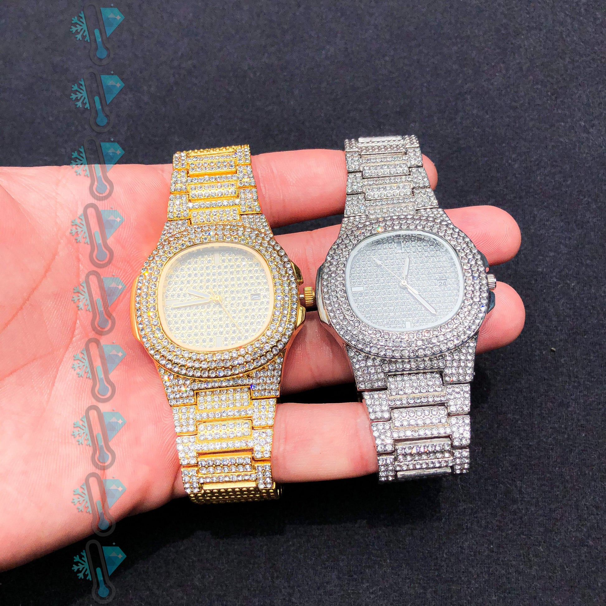 KIT PATEK + PULSEIRA ICE CUBAN MIAMI - LAB ICE